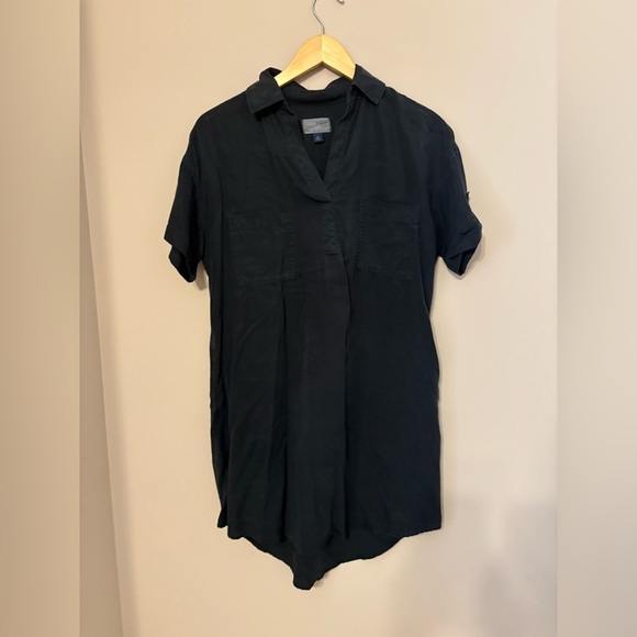 Universal Threads Women's XS Charcoal Grey Short Sleeve Shirt Dress Collared - Picture 2 of 5